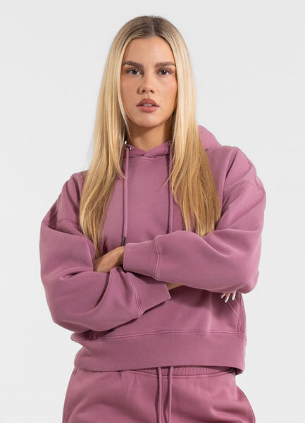 Damen Kapuzenpullover Washed Manzanita - Rosa