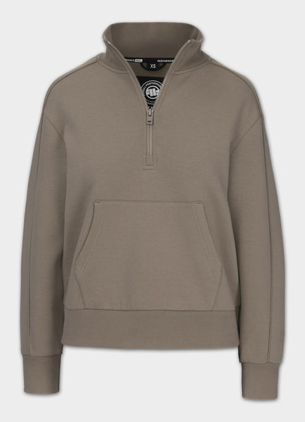 Damen Half Zip Sweatshirt Discovery - Braun