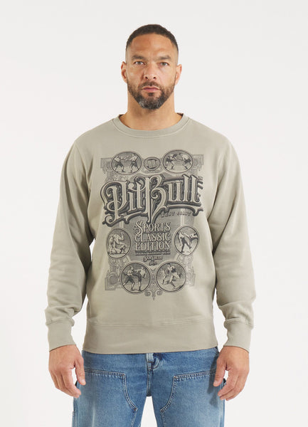 Herren Sweatshirt Washed MULTISPORT - Olivgrau