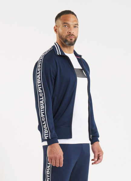 Men's Sweat Jacket Oldschool Tape Logo - Dark Blue