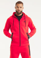 Men's hooded jacket DOGWOOD- Fluoro red