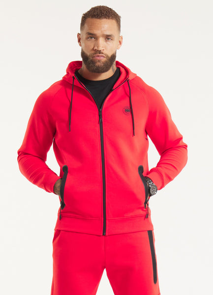 Men's hooded jacket DOGWOOD- Fluoro red