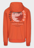 Men's hoodie PLANET SURF - salmon