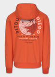 Men's hoodie PLANET SURF - salmon