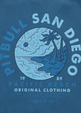 Men's Washed PLANET SURF Hooded Jacket - Blue