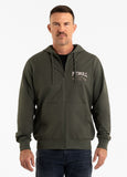 Men's TROUBLEMAKER zip-up hoodie - dark green