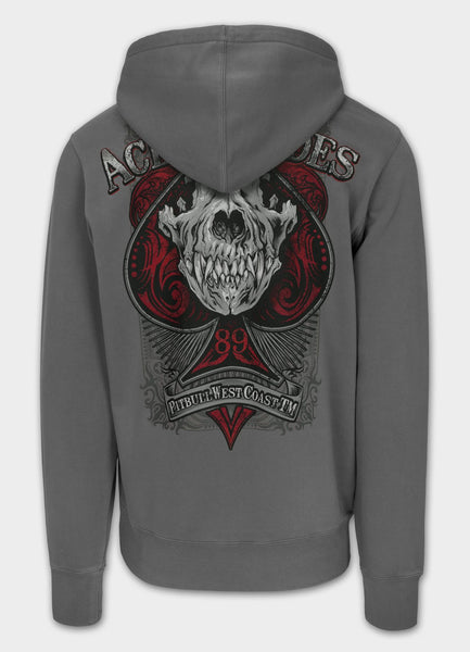 Herren Kapuzenpulli Washed ACE OF SPADES - Grau