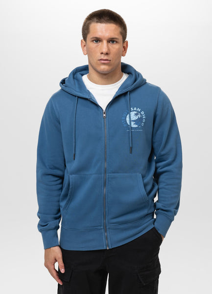 Men's Washed PLANET SURF Hooded Jacket - Blue