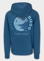 Men's Washed PLANET SURF Hooded Jacket - Blue