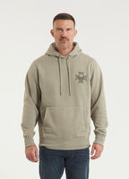 Herren Kapuzenpullover Washed BITE ME - Olivgrau
