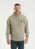 Herren Kapuzenpullover Washed BITE ME - Olivgrau