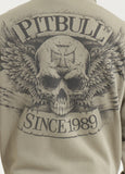 Herren Kapuzenpullover Washed BITE ME - Olivgrau