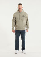 Herren Kapuzenpullover Washed BITE ME - Olivgrau