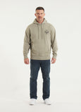 Herren Kapuzenpullover Washed BITE ME - Olivgrau