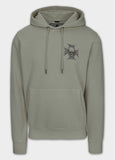 Herren Kapuzenpullover Washed BITE ME - Olivgrau