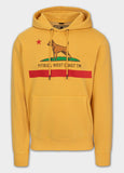 Men's Washed CALIFORNIA FLAG Hoodie - Yellow