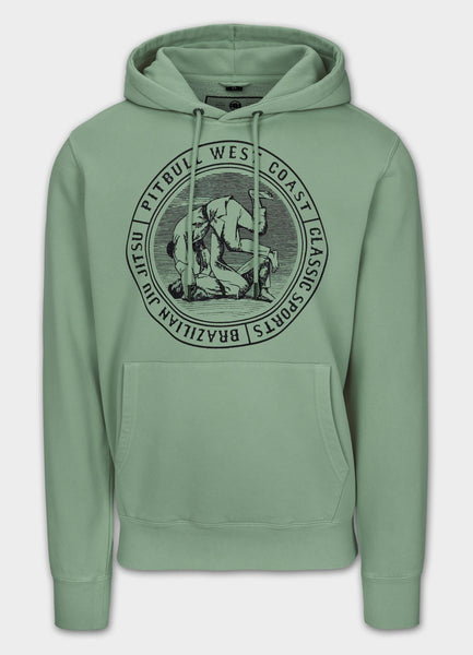 Men's Hoodie Washed VINTAGE BJJ - Dark Green