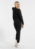 Damen Kapuzenjacke French Terry La Deta - Schwarz
