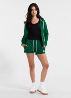 Women's French Terry Hooded Jacket LA DETA - Dark Green