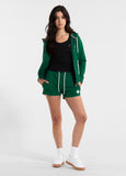 Women's French Terry Hooded Jacket LA DETA - Dark Green
