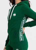 Women's French Terry Hooded Jacket LA DETA - Dark Green