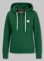 Women's French Terry Hooded Jacket LA DETA - Dark Green
