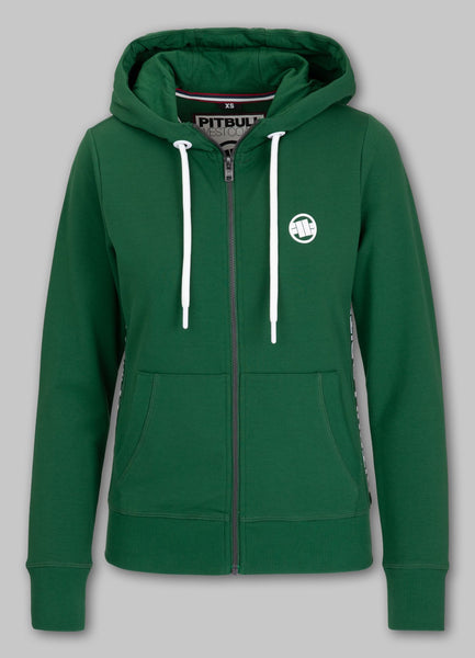 Women's French Terry Hooded Jacket LA DETA - Dark Green