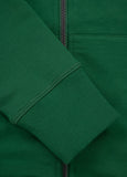 Women's French Terry Hooded Jacket LA DETA - Dark Green