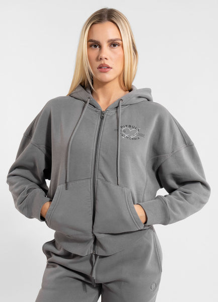 Damen Kapuzenjacke Washed MANZANITA HEART - Grau
