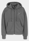 Damen Kapuzenjacke Washed MANZANITA HEART - Grau