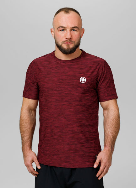 Herren T-Shirt Casual Sport Small Logo - Burgunder