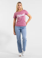 Damen T-Shirt Denim Washed ANGEL LOGO - Rosa