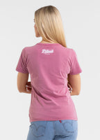 Damen T-Shirt Denim Washed ANGEL LOGO - Rosa