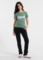 Damen T-Shirt Denim Washed ANGEL LOGO - Grün