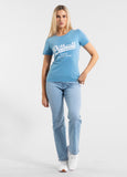 Damen T-Shirt Denim Washed ANGEL LOGO - Hellblau