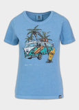 Damen T-Shirt Denim Washed BEACHBREAK - Hellblau