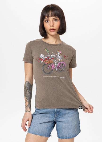 Damen T-Shirt Denim Washed CRUISINANDBOOZIN - Dunkelbraun