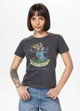 Women's T-Shirt Denim Washed DOUBLETROUBLE - Graphite