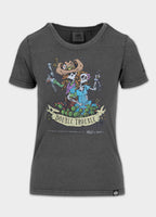 Women's T-Shirt Denim Washed DOUBLETROUBLE - Graphite