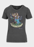 Women's T-Shirt Denim Washed DOUBLETROUBLE - Graphite