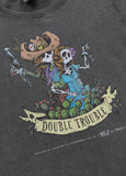 Women's T-Shirt Denim Washed DOUBLETROUBLE - Graphite