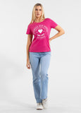 Damen T-Shirt HEARTIE - Himbeerrot