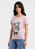 Damen T-Shirt PUPPY II - Rosa