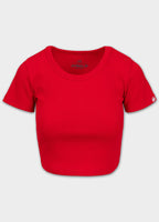 Damen T-Shirt Rib CROPPED - Rot
