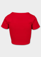 Damen T-Shirt Rib CROPPED - Rot