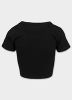 Damen T-Shirt Rib CROPPED - Schwarz