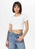 Women's Rib CROPPED T-Shirt - White