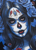 Damen T-Shirt SANTA MUERTE BLUE - Schwarz