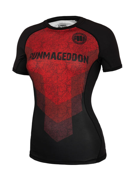 Damen T-Shirt Sport Mesh Red Stripes RMG