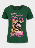 Damen T-Shirt SUNGLASSES DOG - Grün